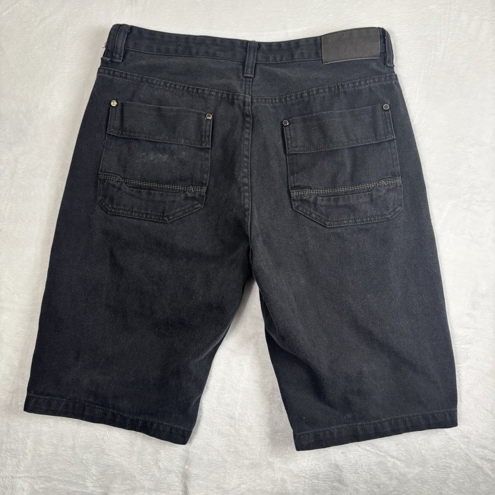 Y2K Sean John Black Baggy Denim‎ Jean Jorts Shorts Men's Waist 34"